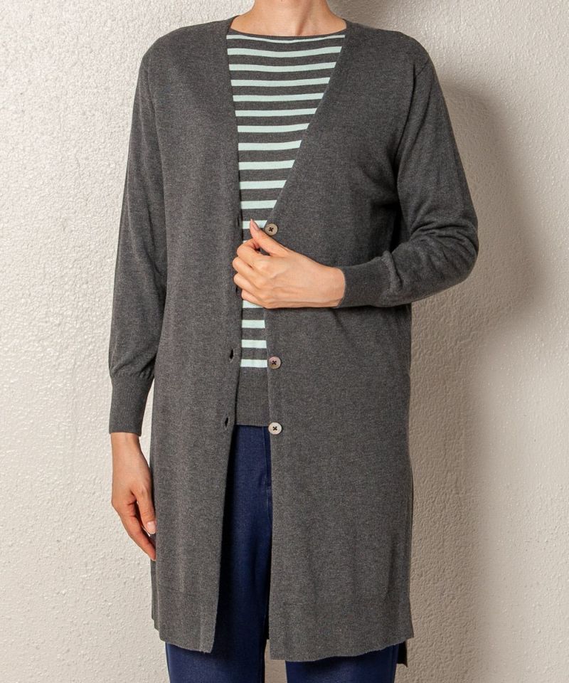 極美品✨◆COLLECTHUNCH◆bluegreengreyロングカーディガン AZUL HOME】ホイップナイトケーブルロングカーディガン｜WOMEN
